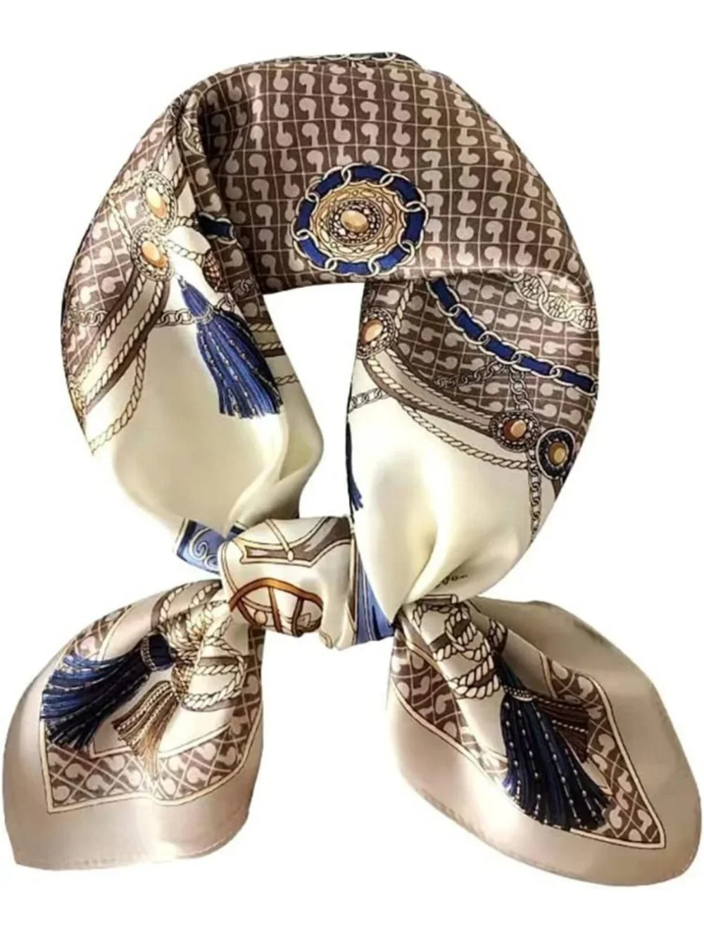 100% Silk Square Scarf for Hair - 25.6